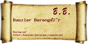 Baszler Berengár névjegykártya